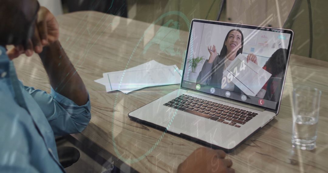 Business Professionals Sharing Documents in Online Video Conference