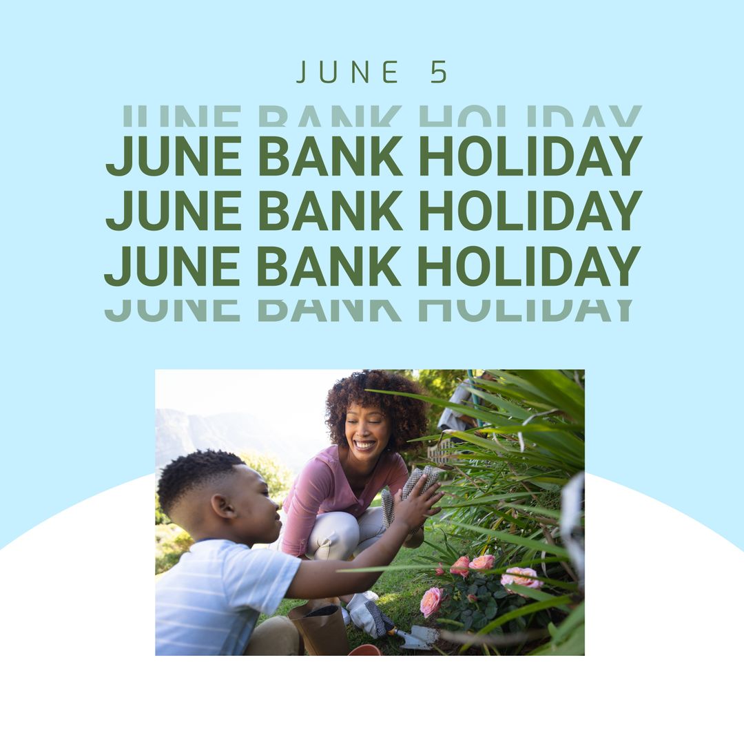 Mother and son enjoying june bank holiday outdoors download free