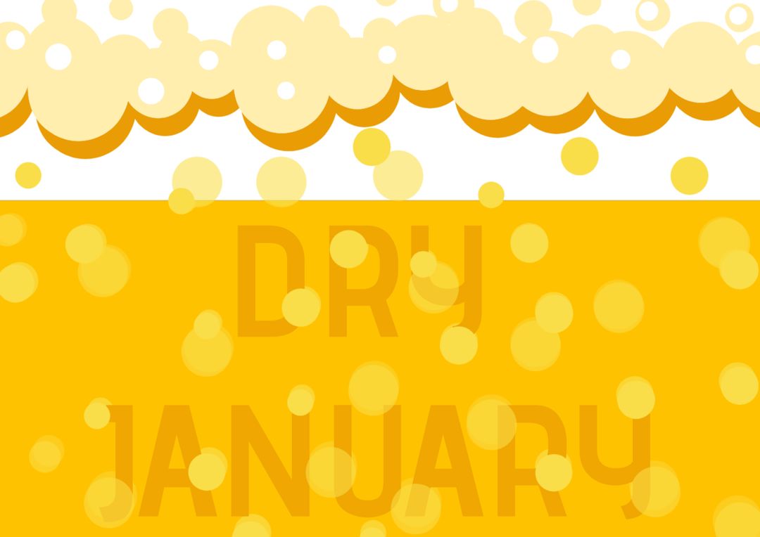 Digitally generated image of dry january text and beer with froth, copy space - Free Images, Stock Photos and Pictures on Pikwizard.com