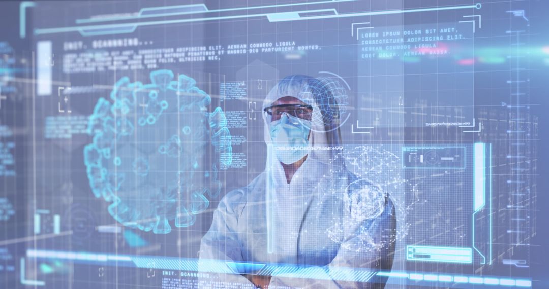 Futuristic Medicine with Digital Interface and Virus Visualization