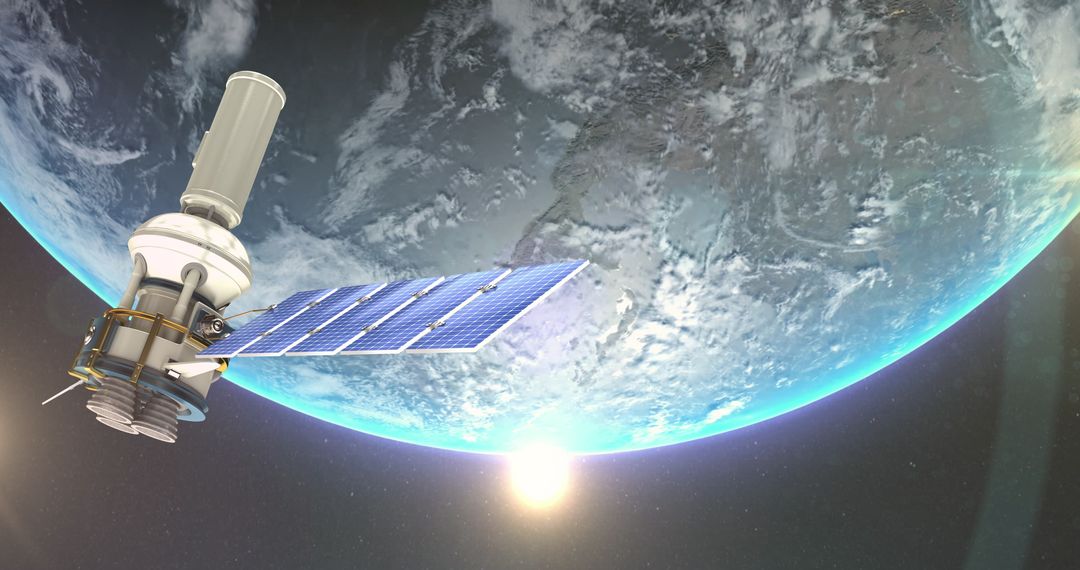 Satellite Orbiting Earth Capturing Global Data