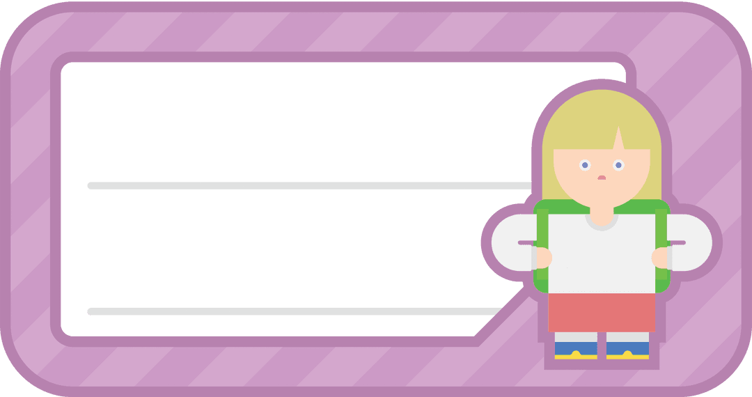 Cute Schoolgirl Badge Design on Transparent Background