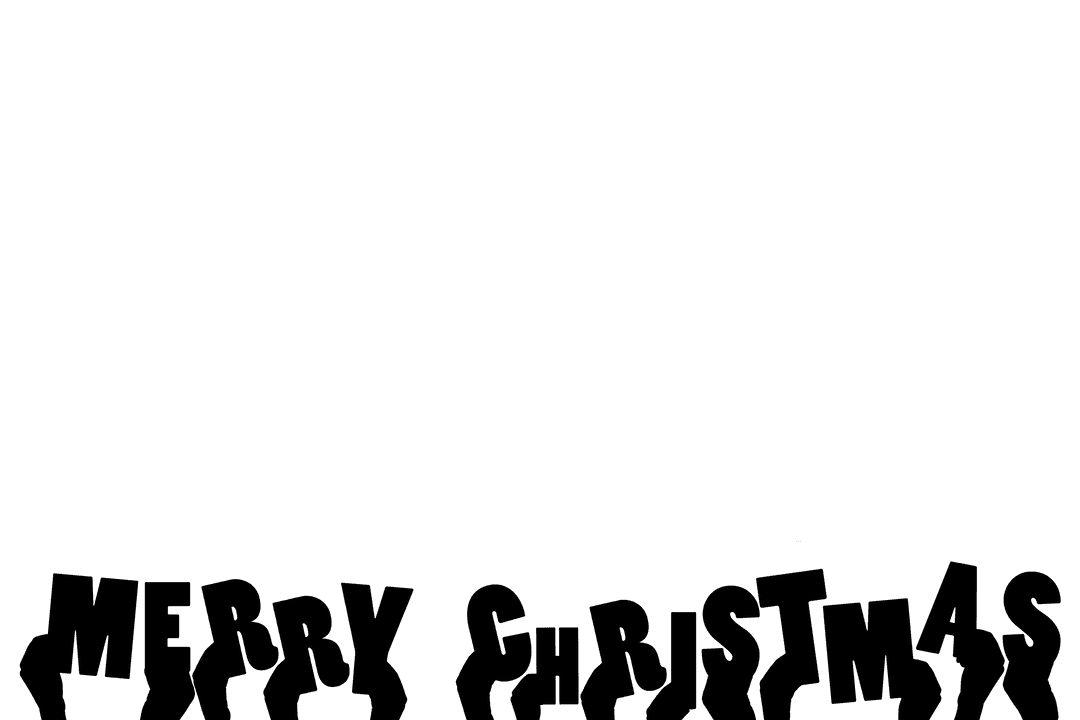 Festive Hands with Merry Christmas Text on Transparent Background