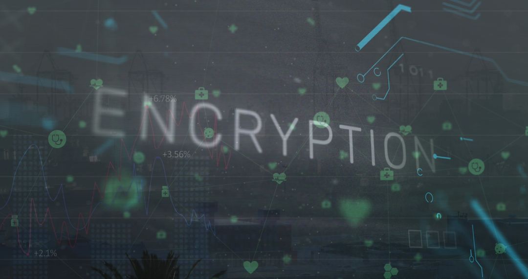 Digital Encryption with Cyber Security Symbols