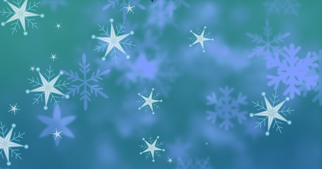 Snowflakes Floating on Wintery Christmas Theme Background
