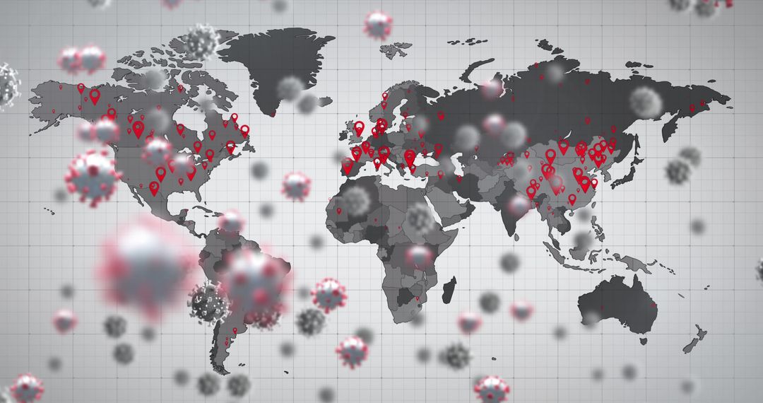 Global Pandemic Visualization with Map and Virus Particles