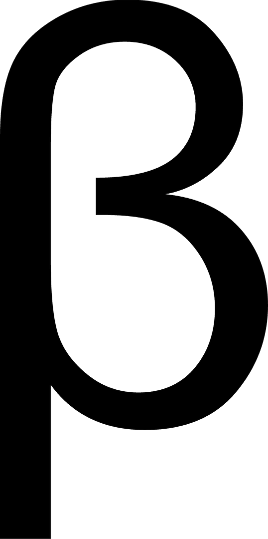 Transparent Grunge-Style Beta Symbol Sign