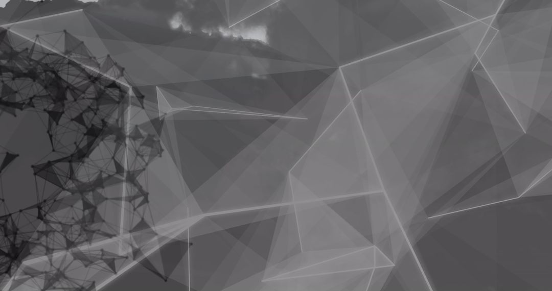 Geometric Abstract Background with Moving Shapes and Cloud Motif