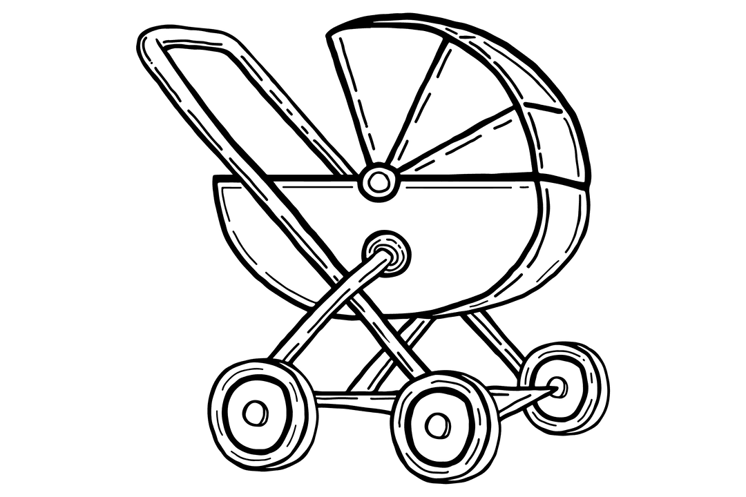 Transparent Stroller Symbol on Vector Illustration