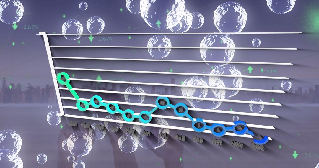 Futuristic Graph with Global Finance Themes and Digital Integration