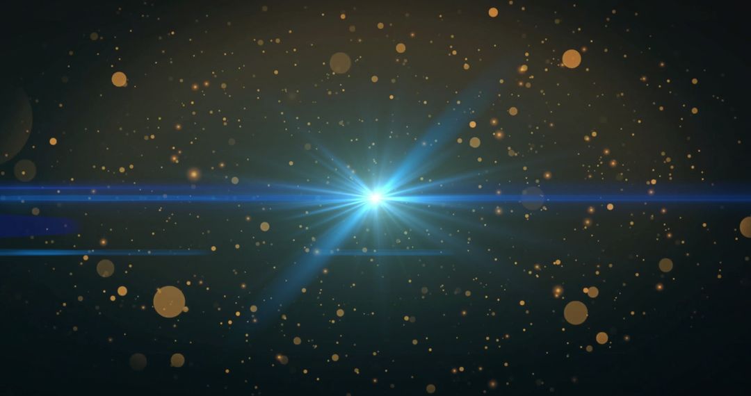 Sparkling Particle Burst with Glowing Blue Light