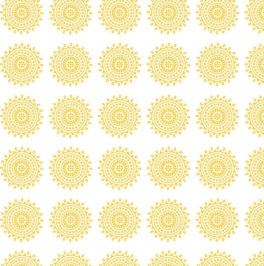 Abstract Yellow Geometric Circle Pattern on Transparent Background