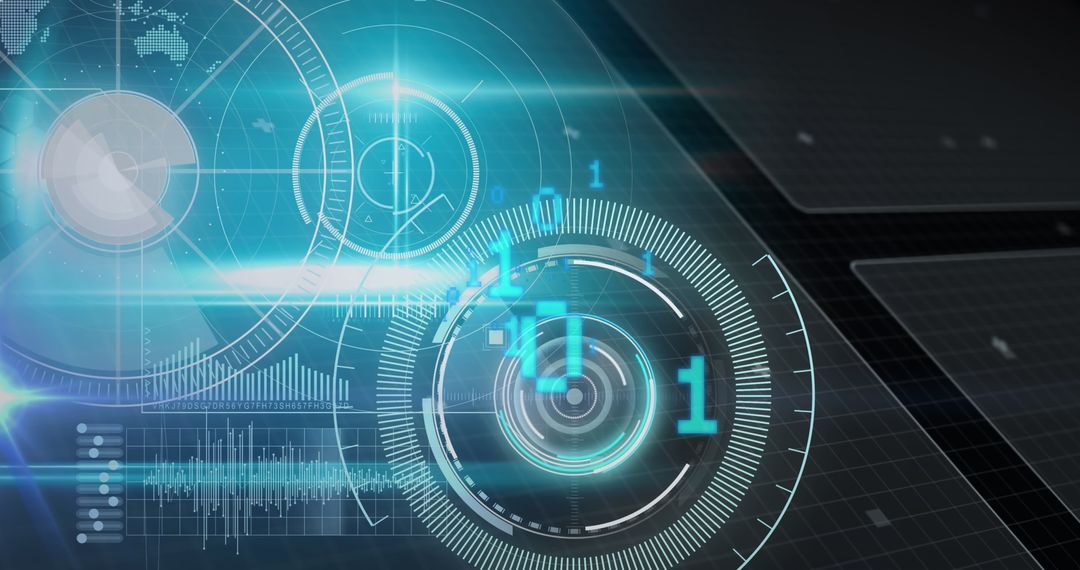 Futuristic Digital Data Interface in Blue Tones