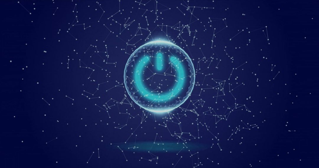 Glowing Power Button with Digital Network Connective Design