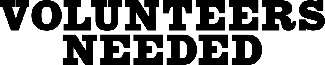 Vintage Style Transparent Volunteers Needed Text Banner
