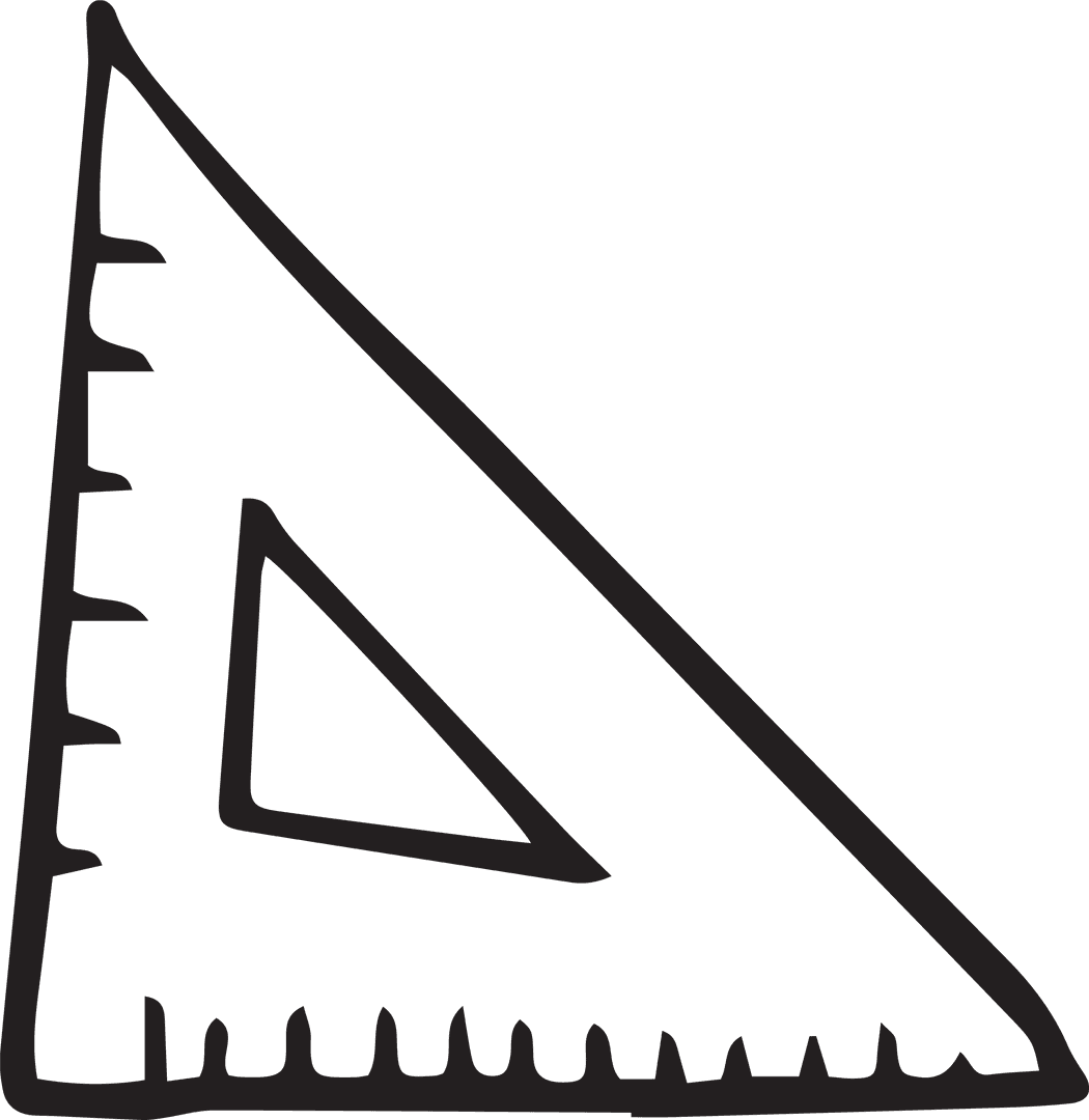 Transparent Hand-Drawn Set Square Illustration