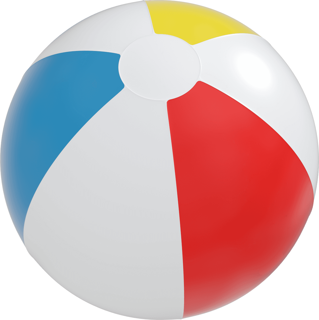 Colorful Beach Ball on Transparent Background for Summer Fun