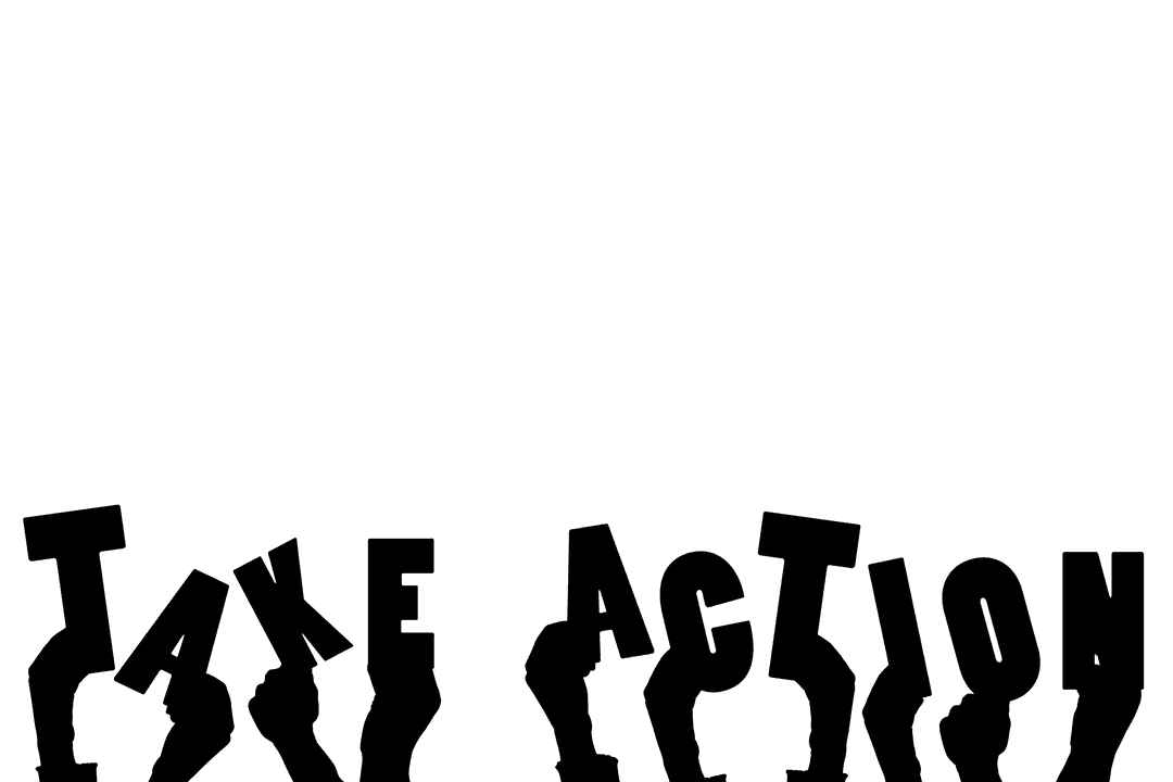 Illustration Hands with Take Action Text Transparent Communication Concept