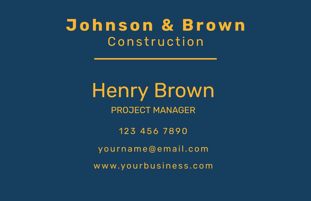 Professional Business Card with Bold Typography for Construction Company - Download Free Stock Templates Pikwizard.com