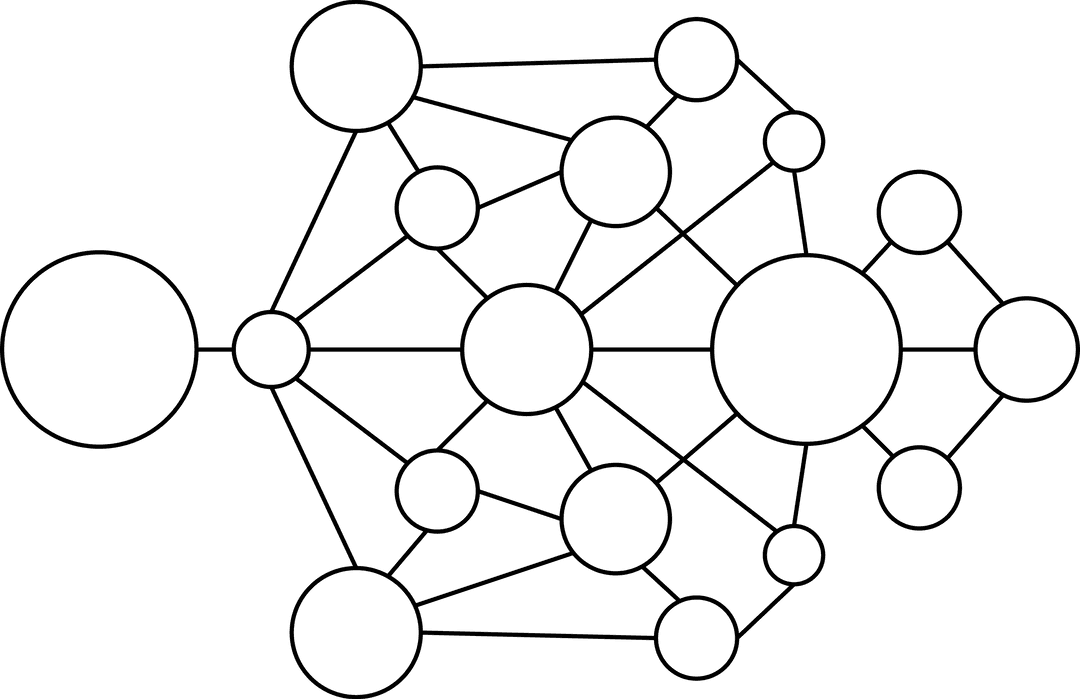 Minimalist Black Connection Pattern on Transparent Background