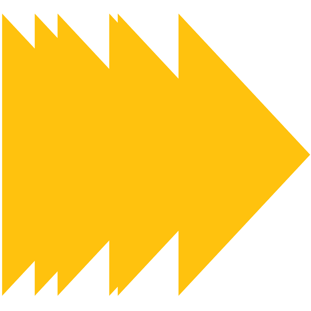 Yellow Triangle Arrow Design with Transparent Background