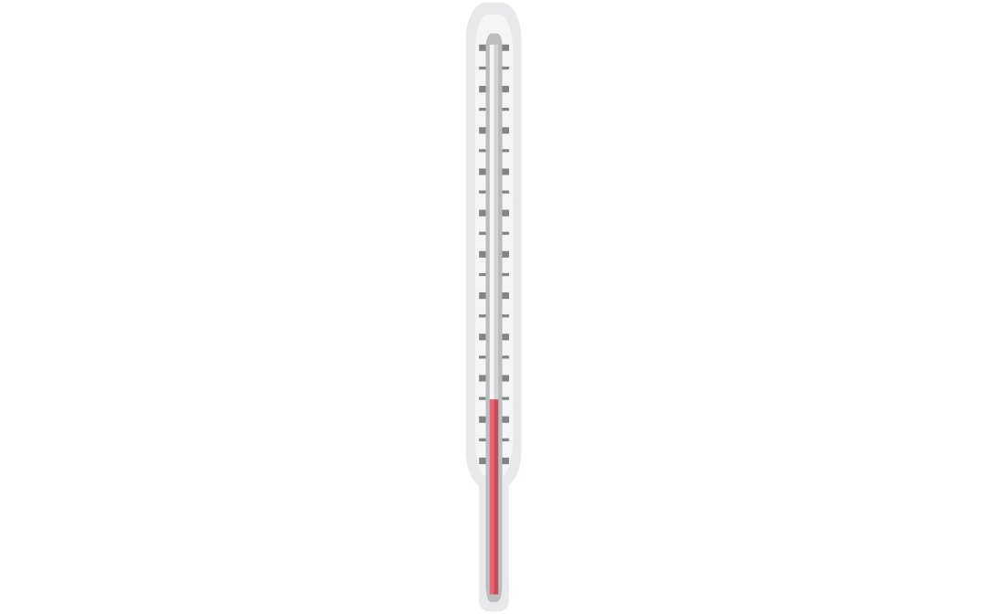 White Thermometer Illustration with Transparent Background