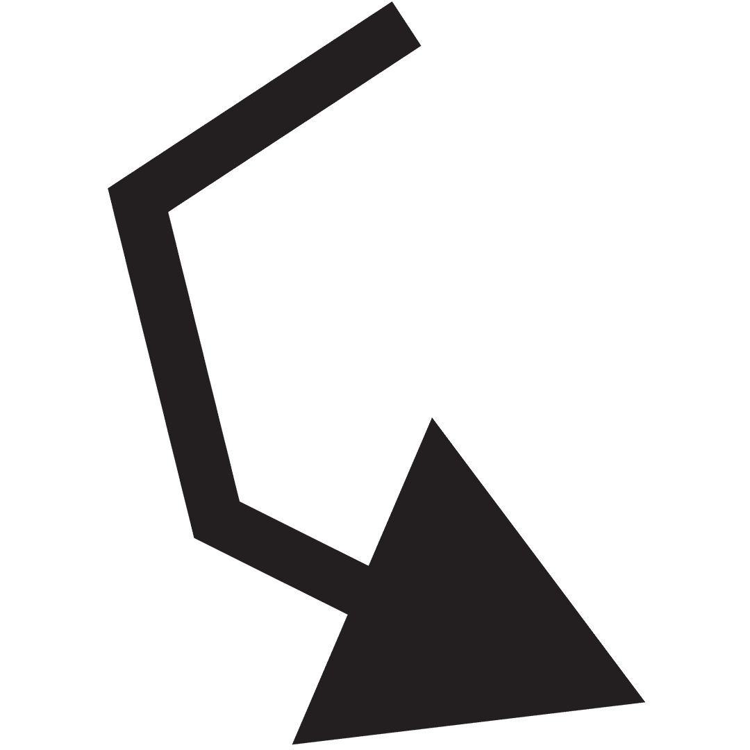 Curved Black Arrow on Transparent Background for Vector Design