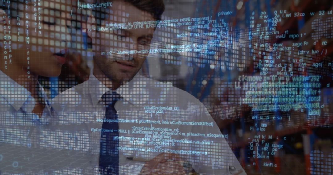 Warehouse Supervisors Discussing Logistics and Technology Integration