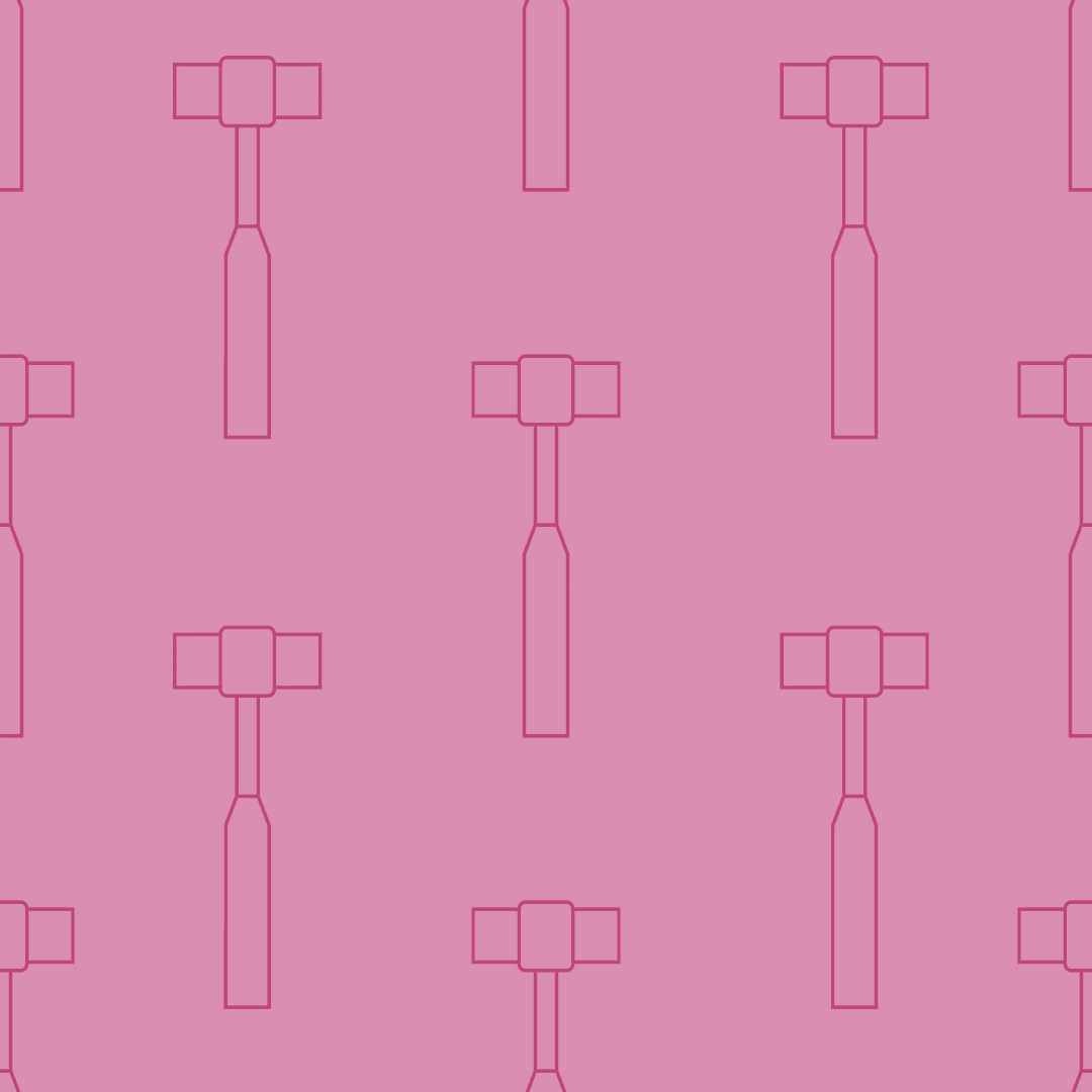 Seamless Pink Pattern with Hammer Shape on Transparent Background