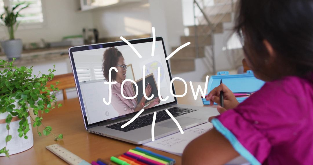 Child Engaging in Online Learning with Virtual Teacher Guidance