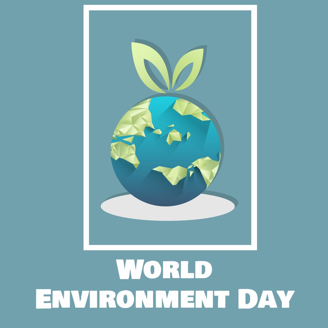 World Environment Day Illustration with Earth and Leaves