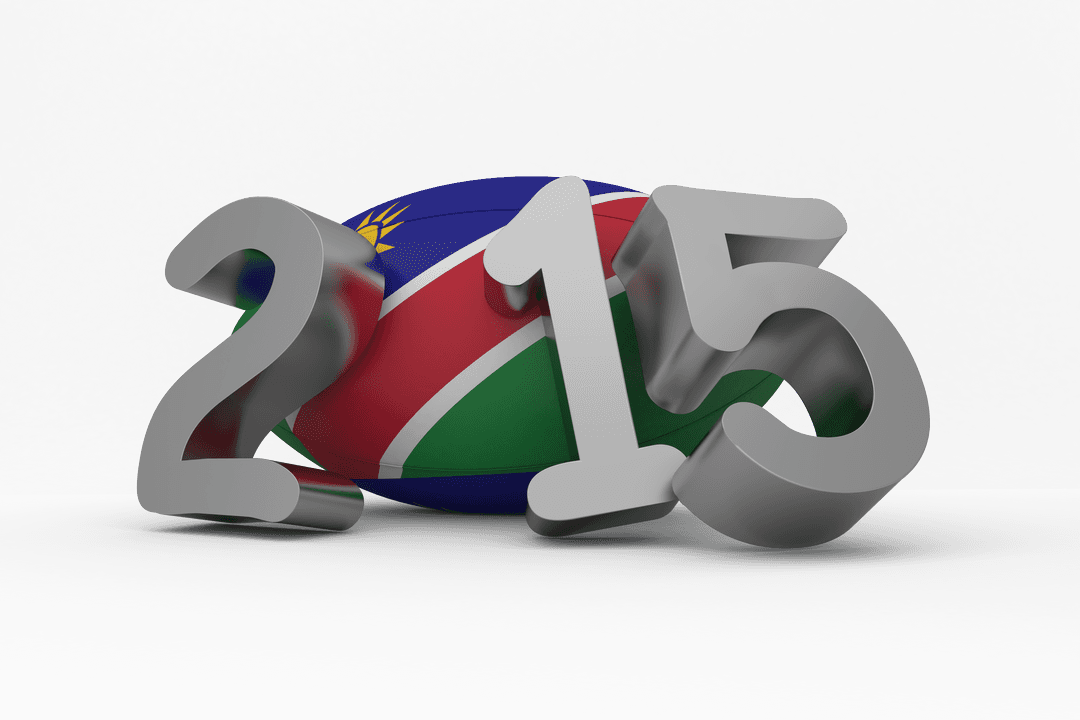 Transparent 2015 with Namibia Flag Rugby Ball Design
