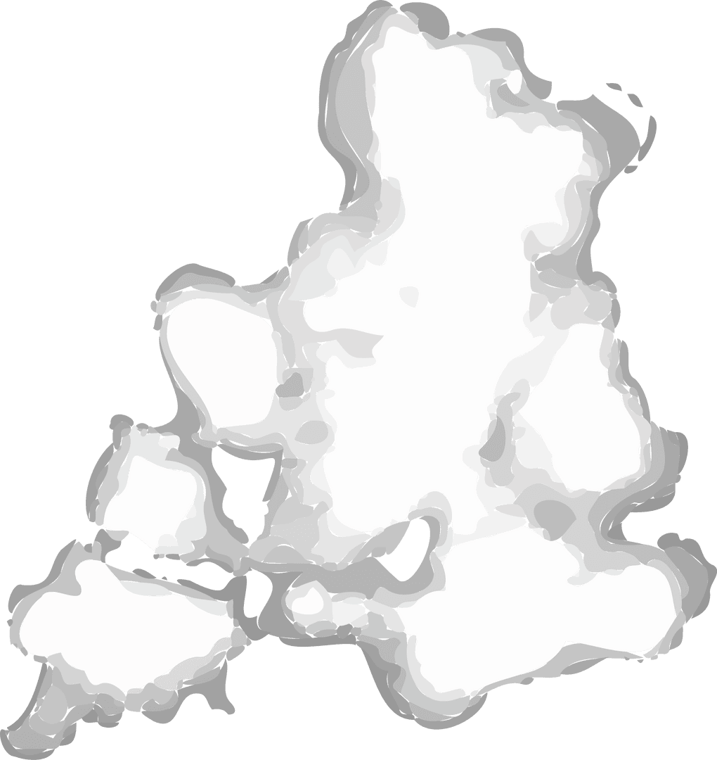 Abstract White Blotches with Transparent Background