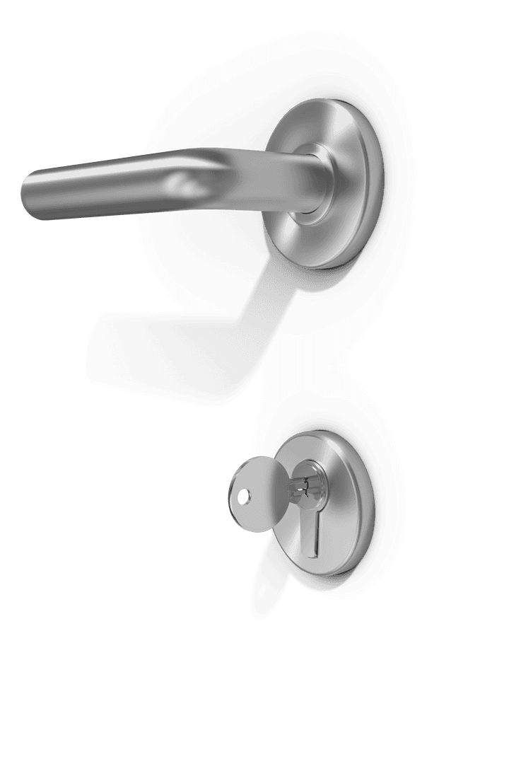 Transparent Metal Door Handle with Key and Lock Mechanism