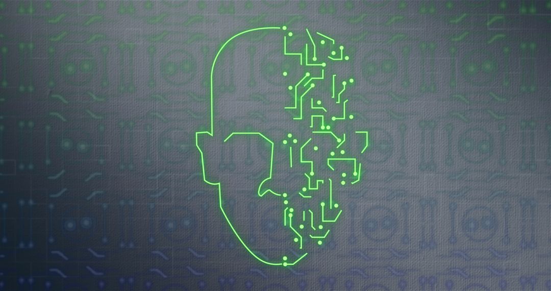 Digital Human Face with Circuit Board Integration