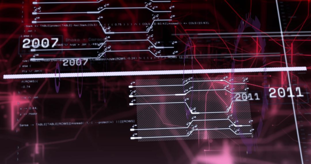 Futuristic Digital Data Processing and Analysis Visualization