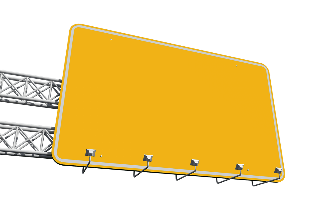 Yellow Guidepost Sign on Transparent Background Illustration