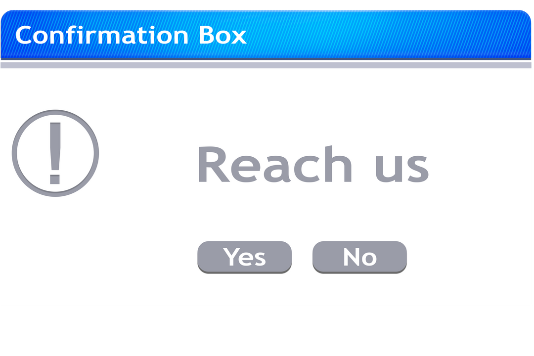 Confirmation Box Popup with Reach Us Text on Transparent Background - Download Free Stock Images Pikwizard.com