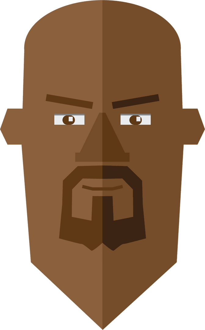 Geometric African American Male Portrait on Transparent Background