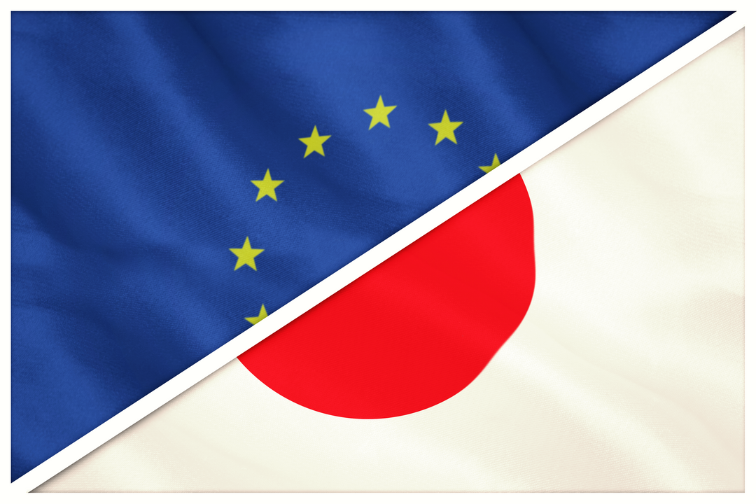 Transparent Split of European Union Flag and Japanese Flag Lighting Drop Shadows - Download Free Stock Images Pikwizard.com