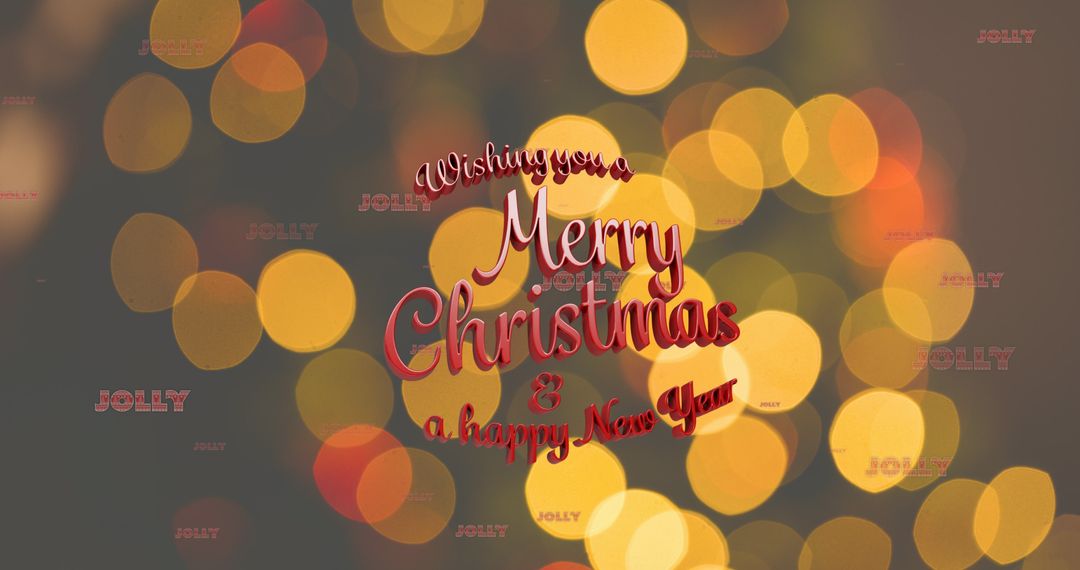 Merry Christmas Greeting Over Sparkling Light Spots