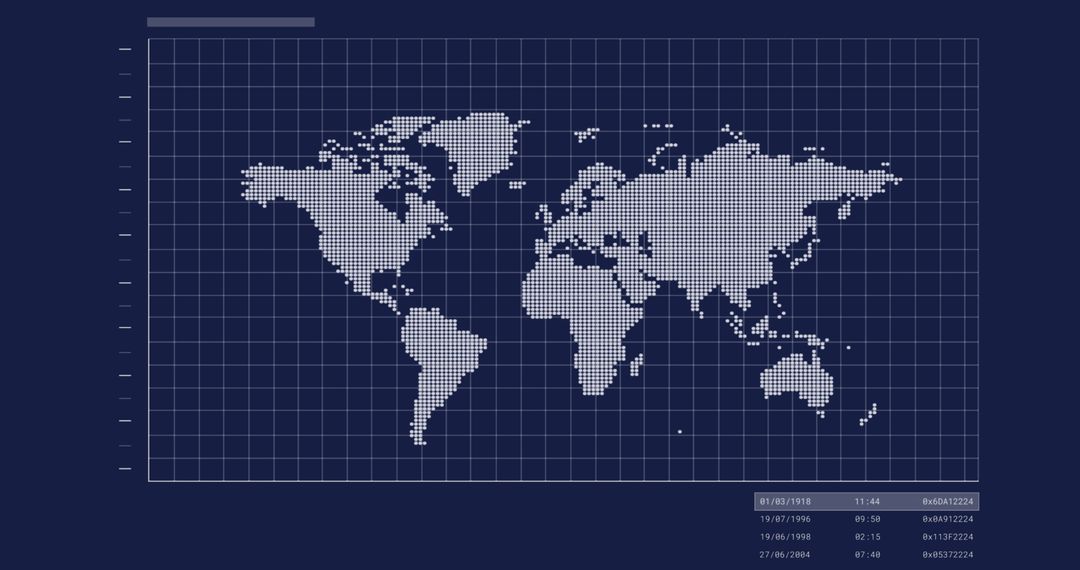 Digital World Map with Data and Social Media Symbols