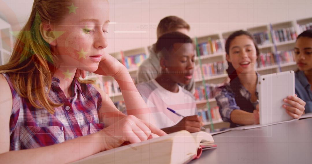 Diverse Students Engaging in Collaborative Study with Technology