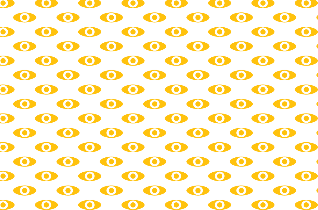 Seamless Yellow Eye-Shaped Pattern on Transparent Background