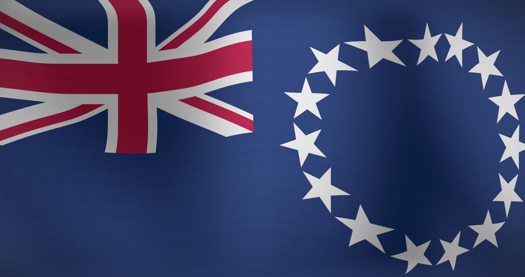 Waving Flag of the Cook Islands Illuminates Patriotism - Free Images, Stock Photos and Pictures on Pikwizard.com