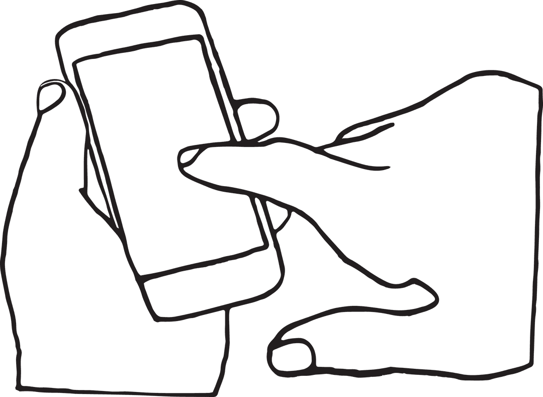 Hands Holding Mobile Phone Vector Illustration on Transparent Background