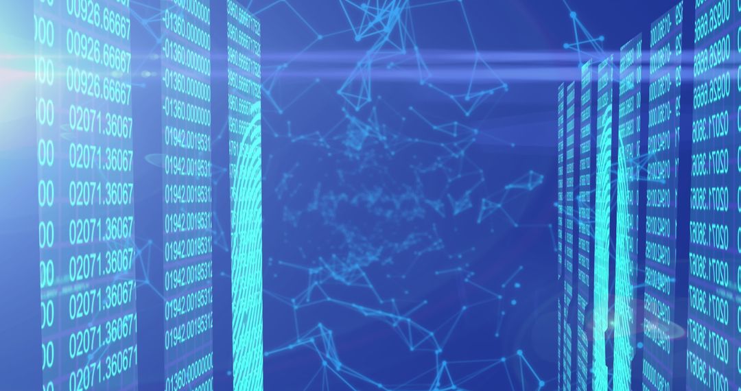 Blue Digital Network of Connections for Data Technology