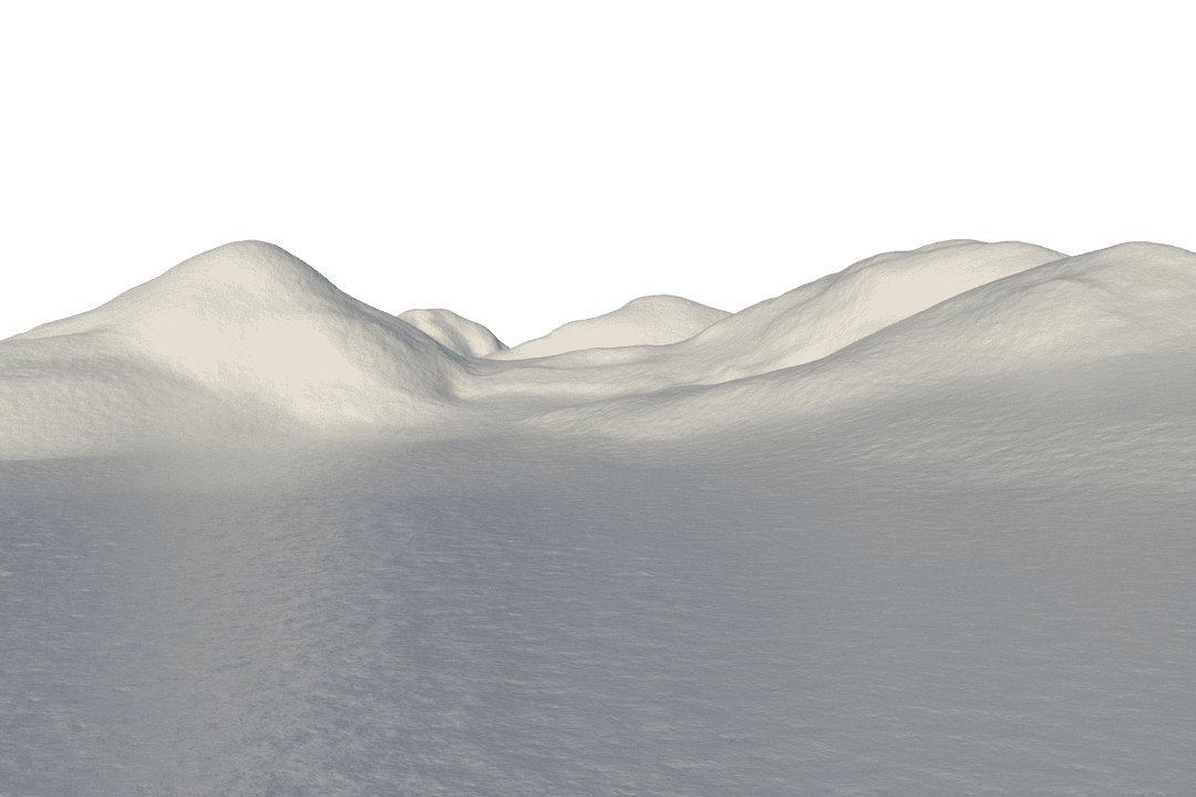 Snowy Mountain Peaks on Transparent Background for Winter Use