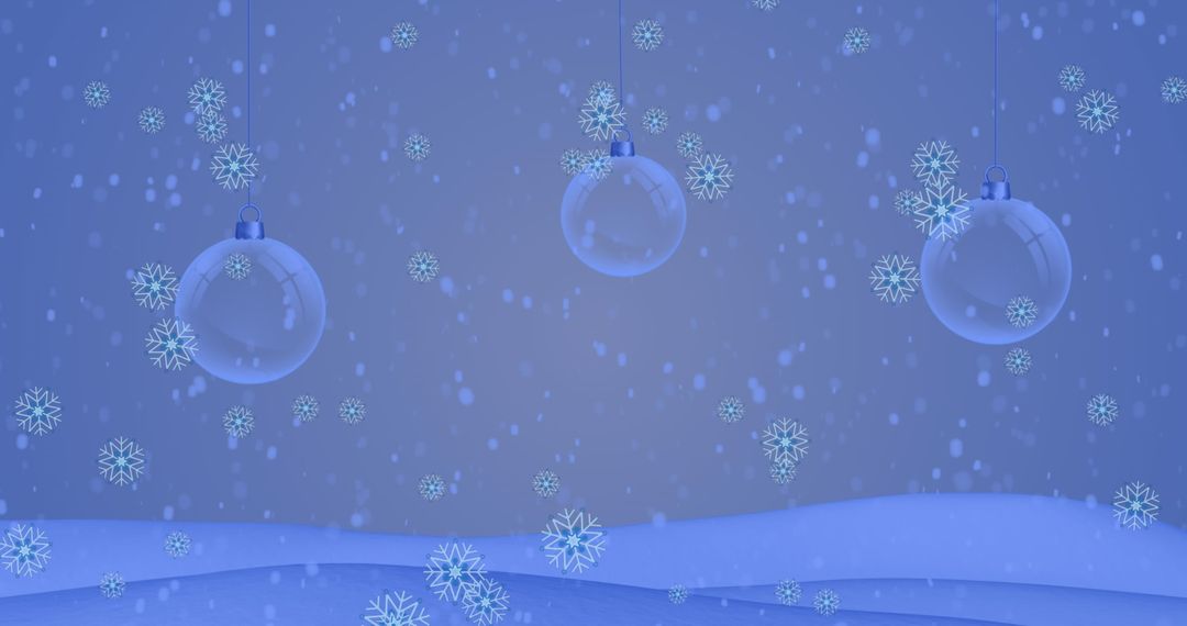 Winter Wonderland with Snowflakes and Ornaments