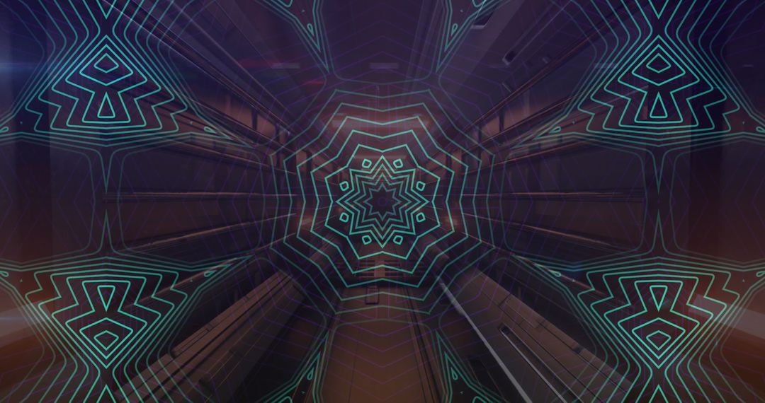 Futuristic Digital Tunnel with Moving Geometric Shapes